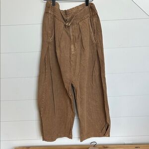 Free People Tan barrel trousers
